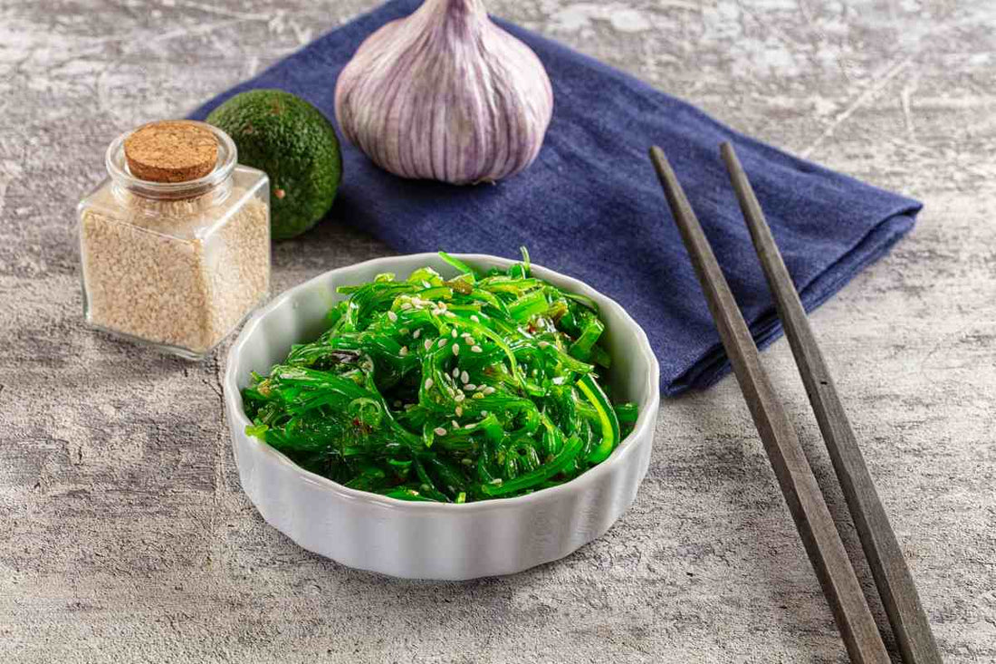 Korean seaweed salad with garlic and ginger