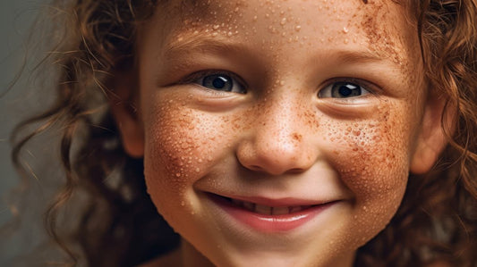 Smiling child with freckles