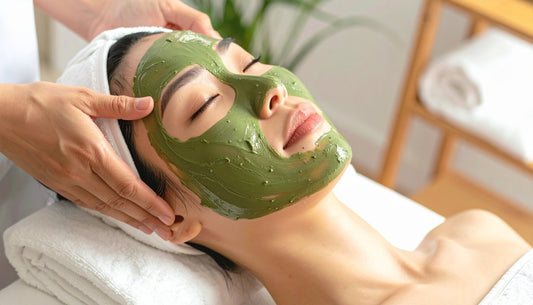 Woman Receiving Herbal Peeling Treatment on Her Face