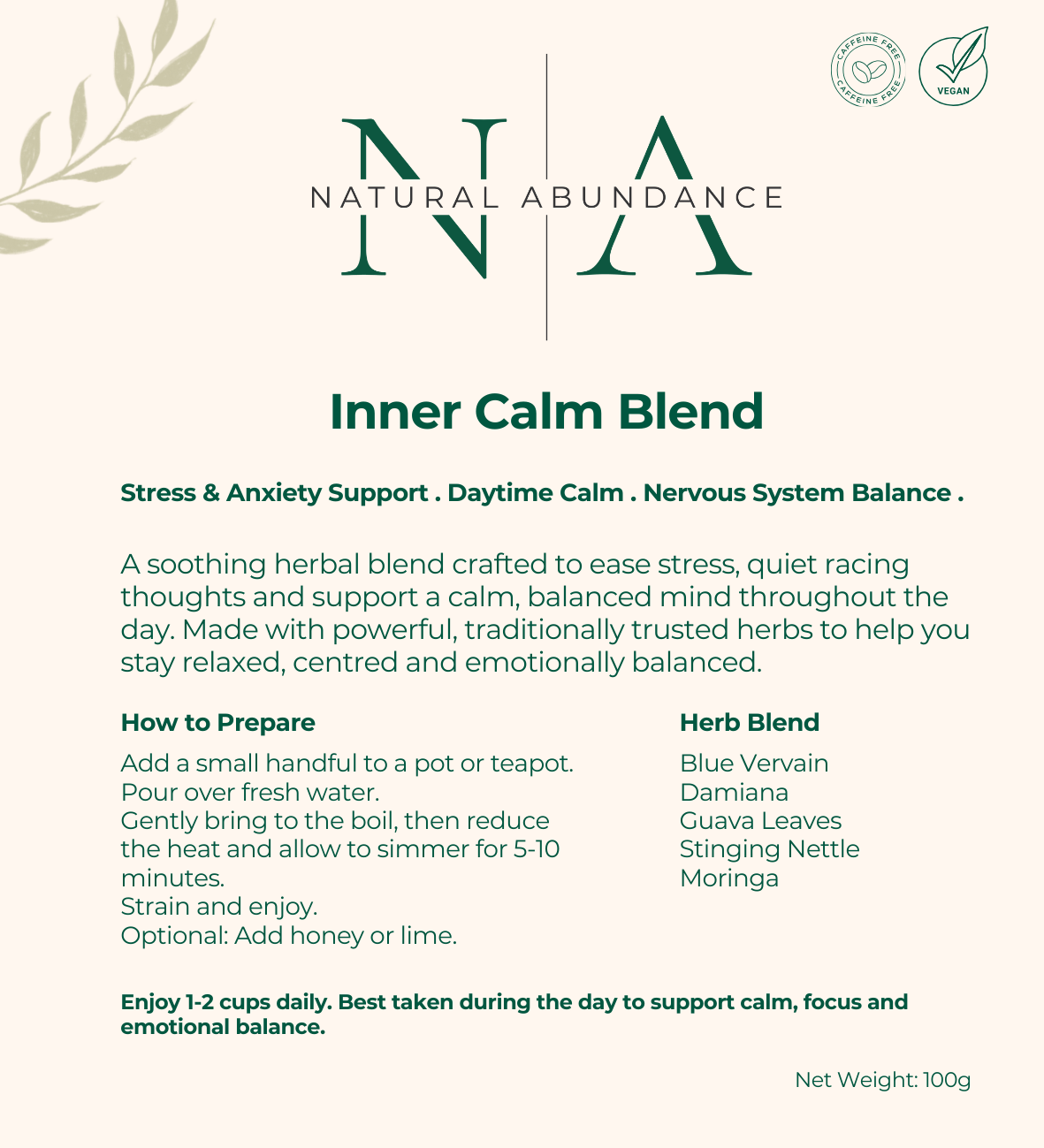 The Inner Calm Blend - Natural Stress & Anxiety Relief