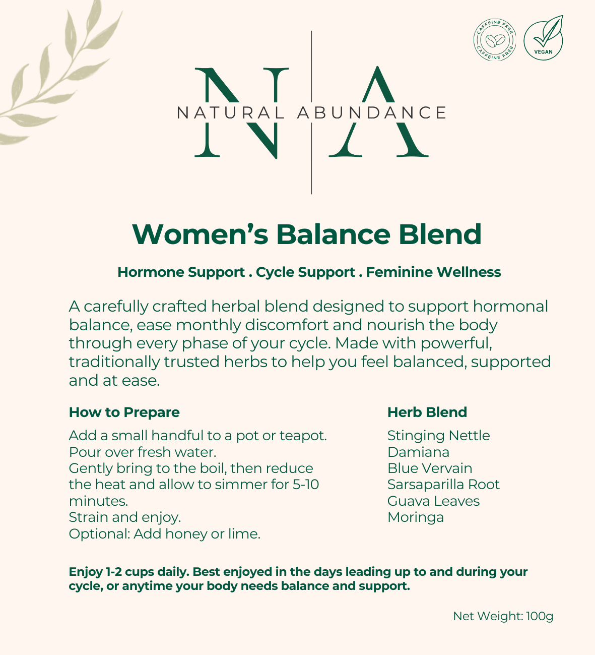 Women’s Balance Herbal Tea - Hormone & Cycle Support Blend