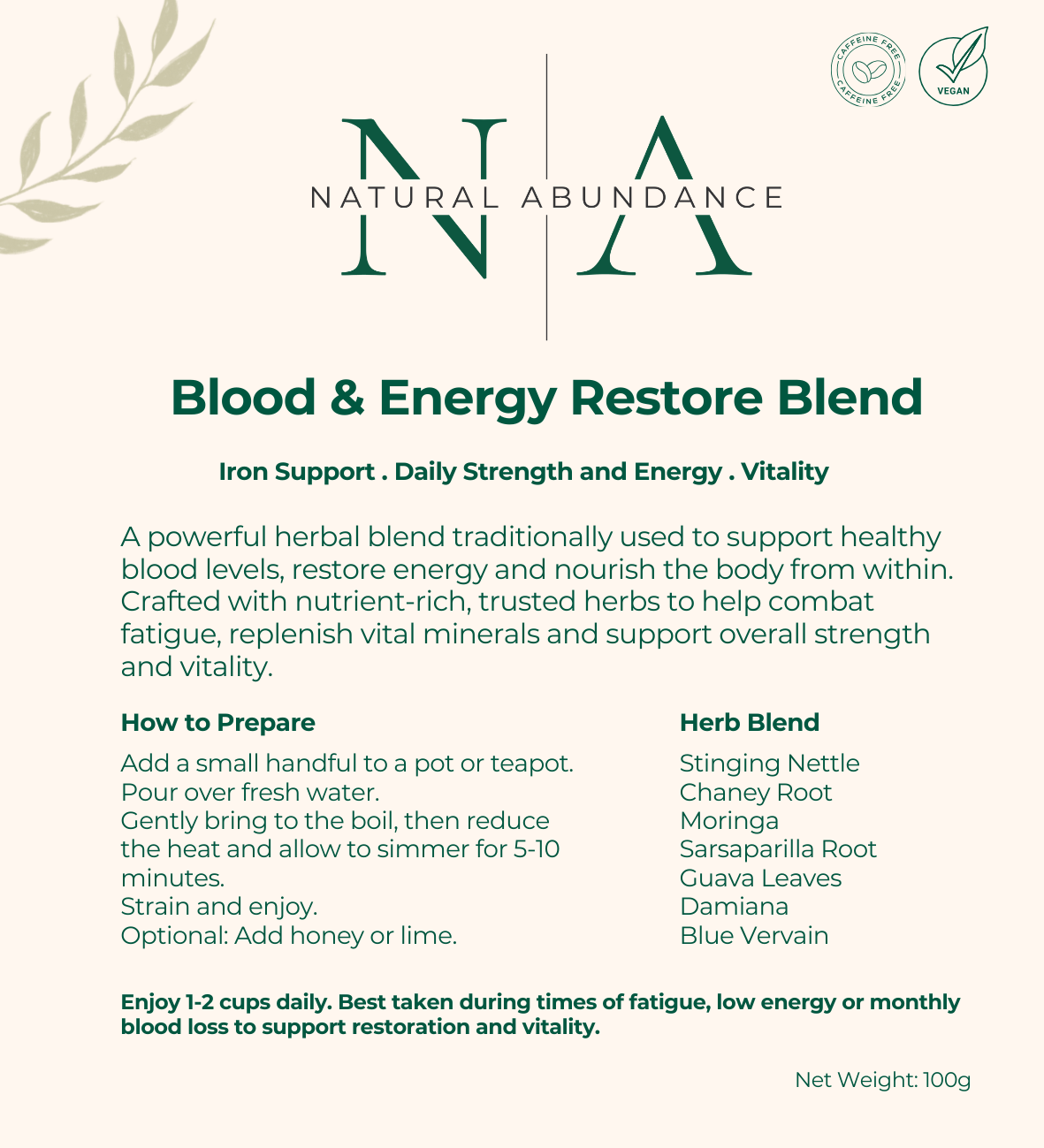 Blood & Energy Restore Herbal Blend