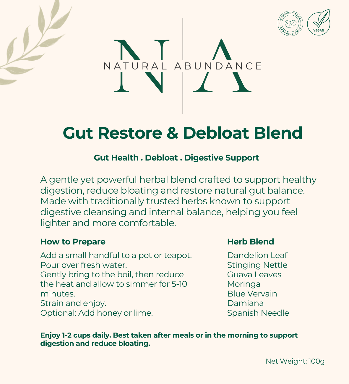 Gut Restore & Debloat Herbal Tea Blend